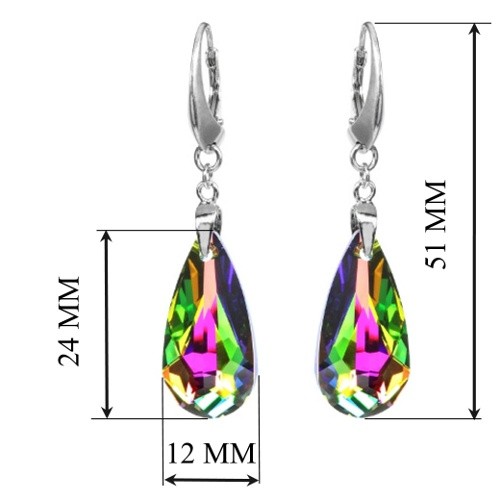 Náušnice stříbrné Kapka Vitrail Medium Swarovski Elements LSW010E