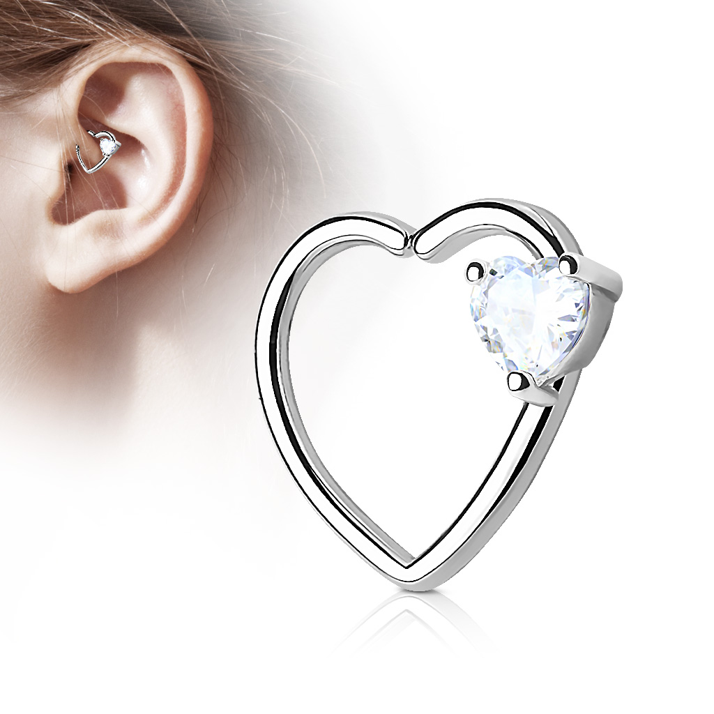 Piercing do nosu/ucha ve tvaru srdce RXH02