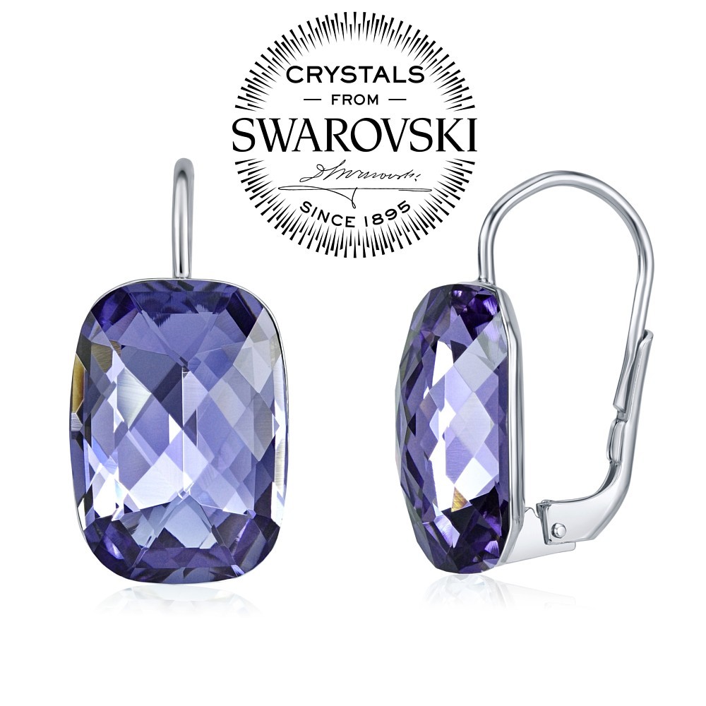 Silvego stříbrné náušnice se Swarovski® Crystals tanzanite