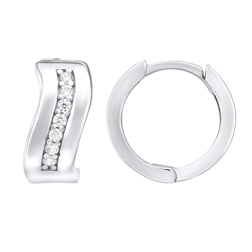 Stříbrné kruhové náušnice ALEXA se zirkony