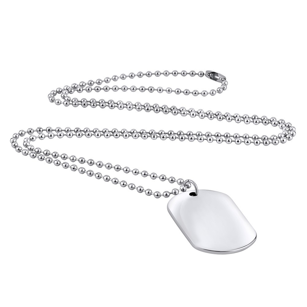 Ocelový ID přívěsek Dog Tag včetně řetízku 70 cm