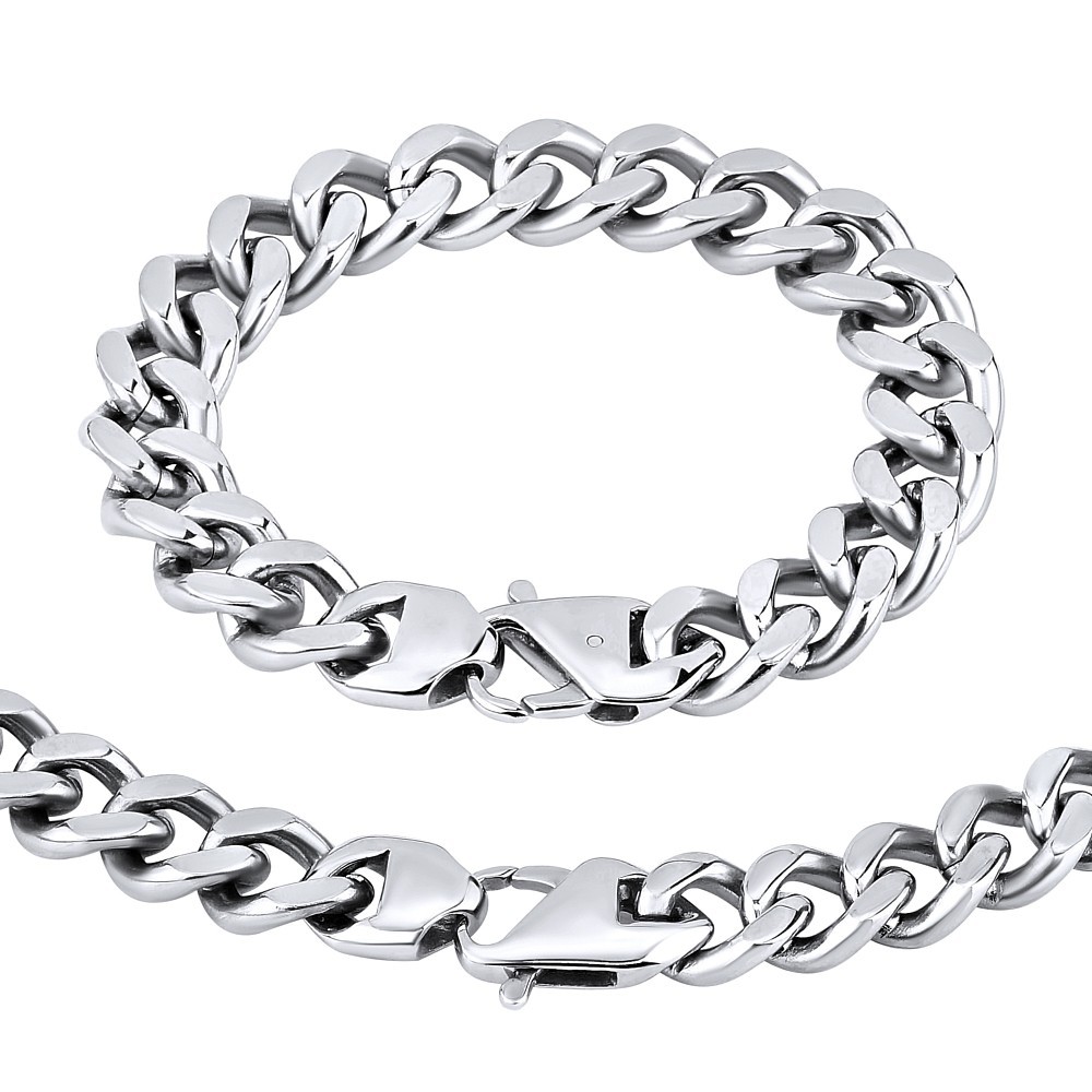 Masivní set náramku a náhrdelníku CURB 13 mm