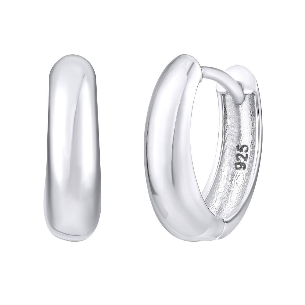 Stříbrné náušnice kruhy ROXANNE - leštěný povrch