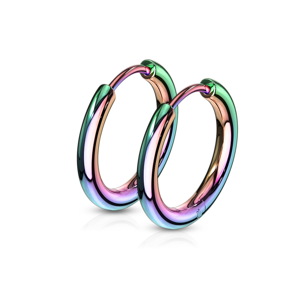 Kruhové náušnice z chirurgické oceli – must-have Rainbow