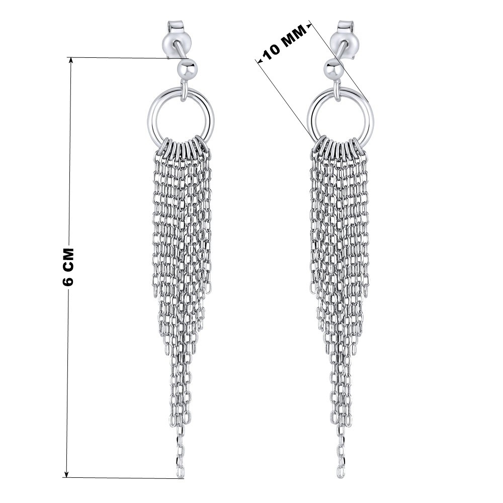 Stříbrné řetízkové náušnice 6 cm