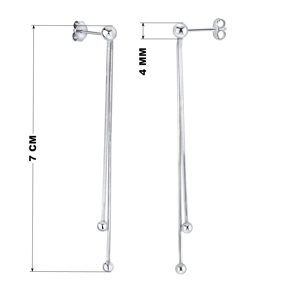 Stříbrné řetízkové náušnice 7 cm