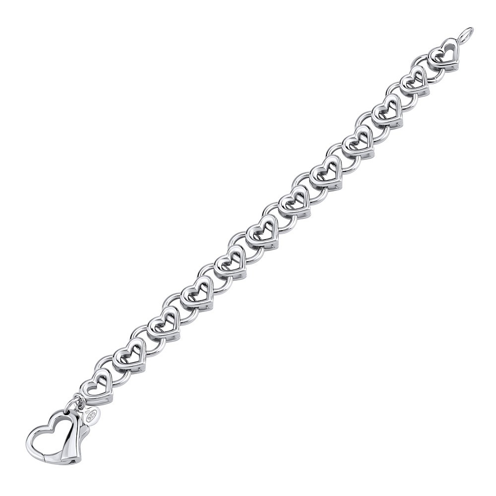 Luxusní stříbrný náramek LOVE se srdíčky