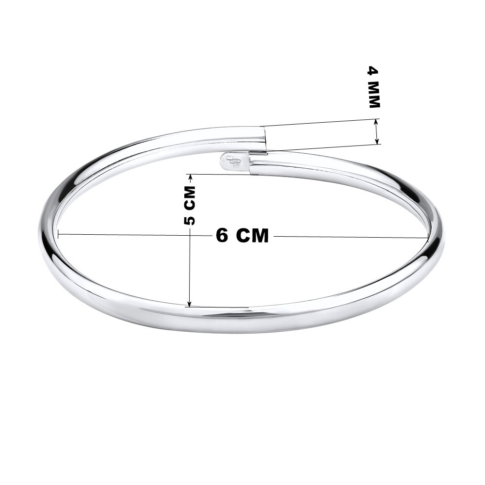 Stříbrný kruhový náramek pro ženy LYRA 4 mm