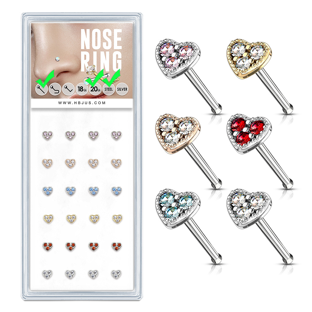 Piercing nosovka chirurgická ocel s kamínkem PK-NOB-26