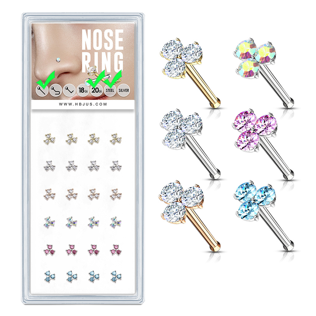 Piercing nosovka chirurgická ocel s kamínkem PK-NOB-27