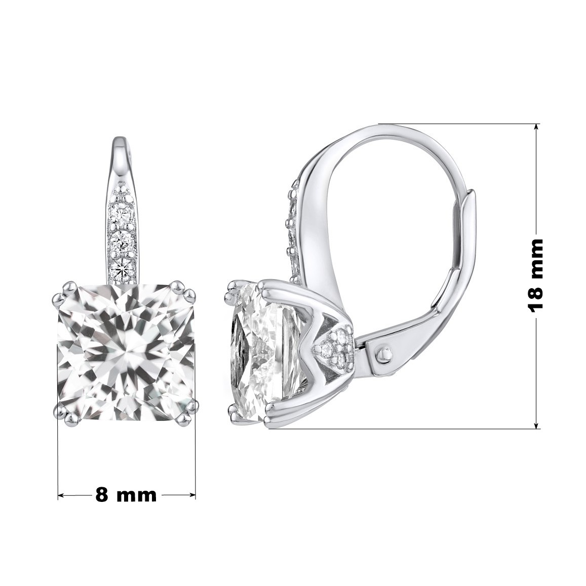 Luxusní stříbrné náušnice CHARLOTTE