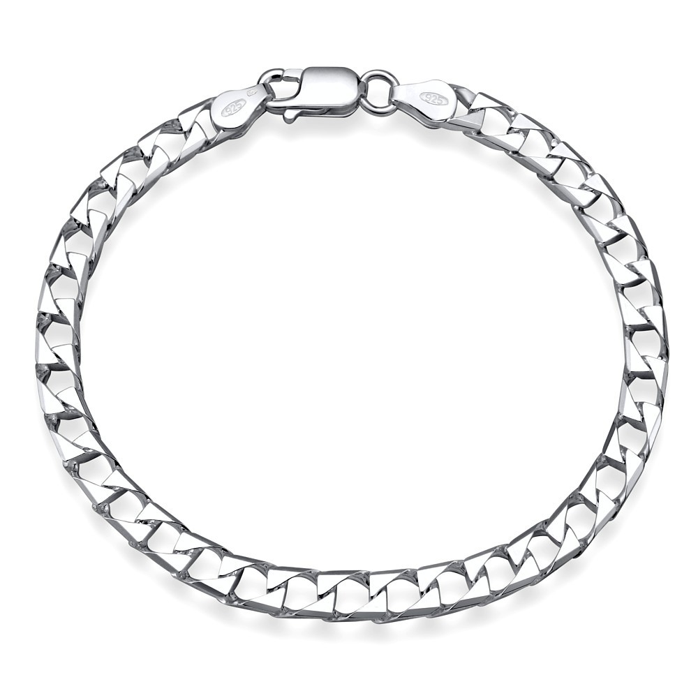 Stříbrný řetěz na ruku SQUARE CURB Pancr 6,4 mm