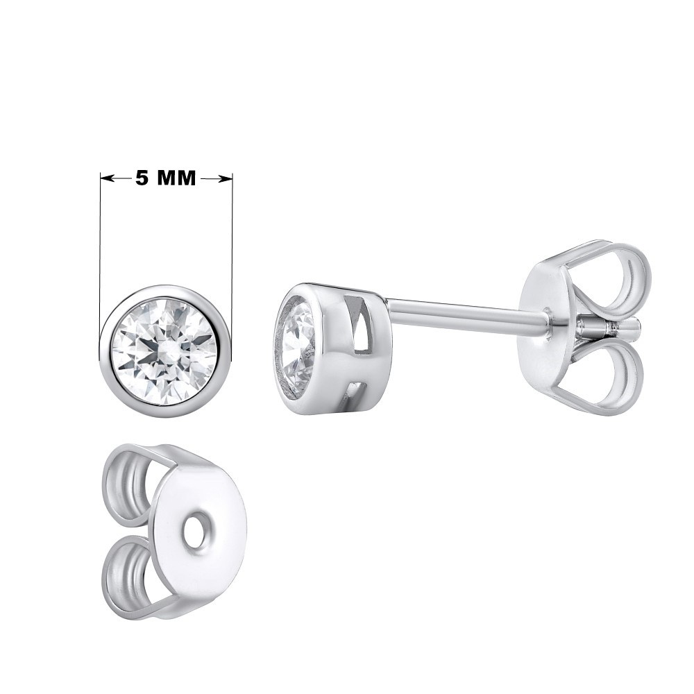SILVEGO stříbrné náušnice se Swarovski® Zirconia 4 mm