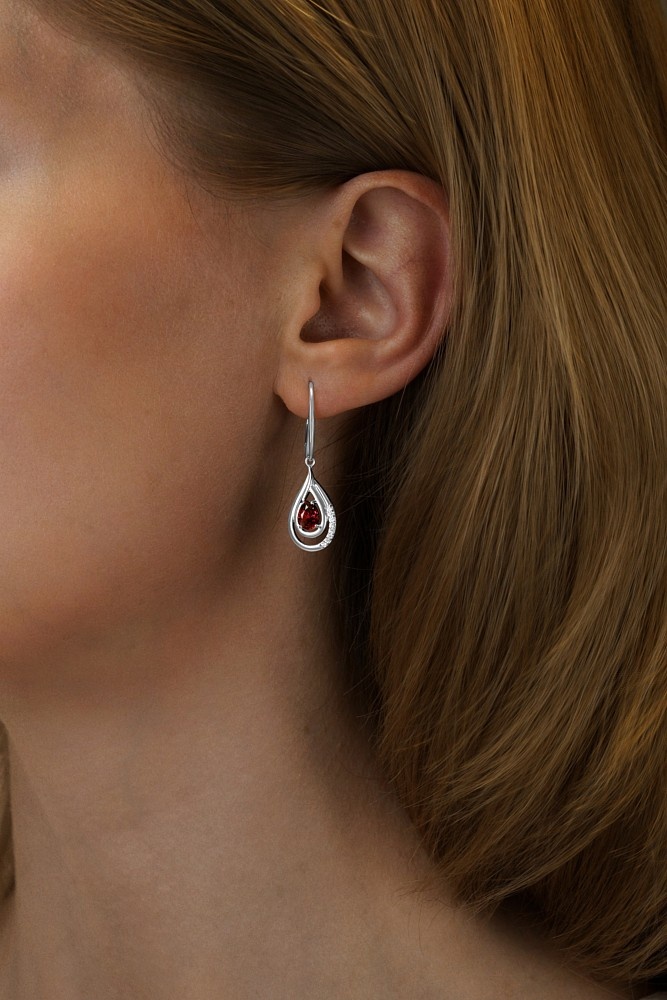 SILVEGO stříbrná souprava šperků s pravým Granátem