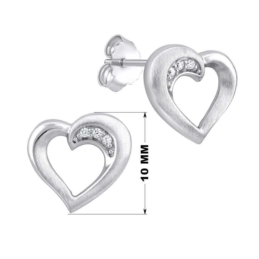SILVEGO stříbrné náušnice srdíčka na puzety