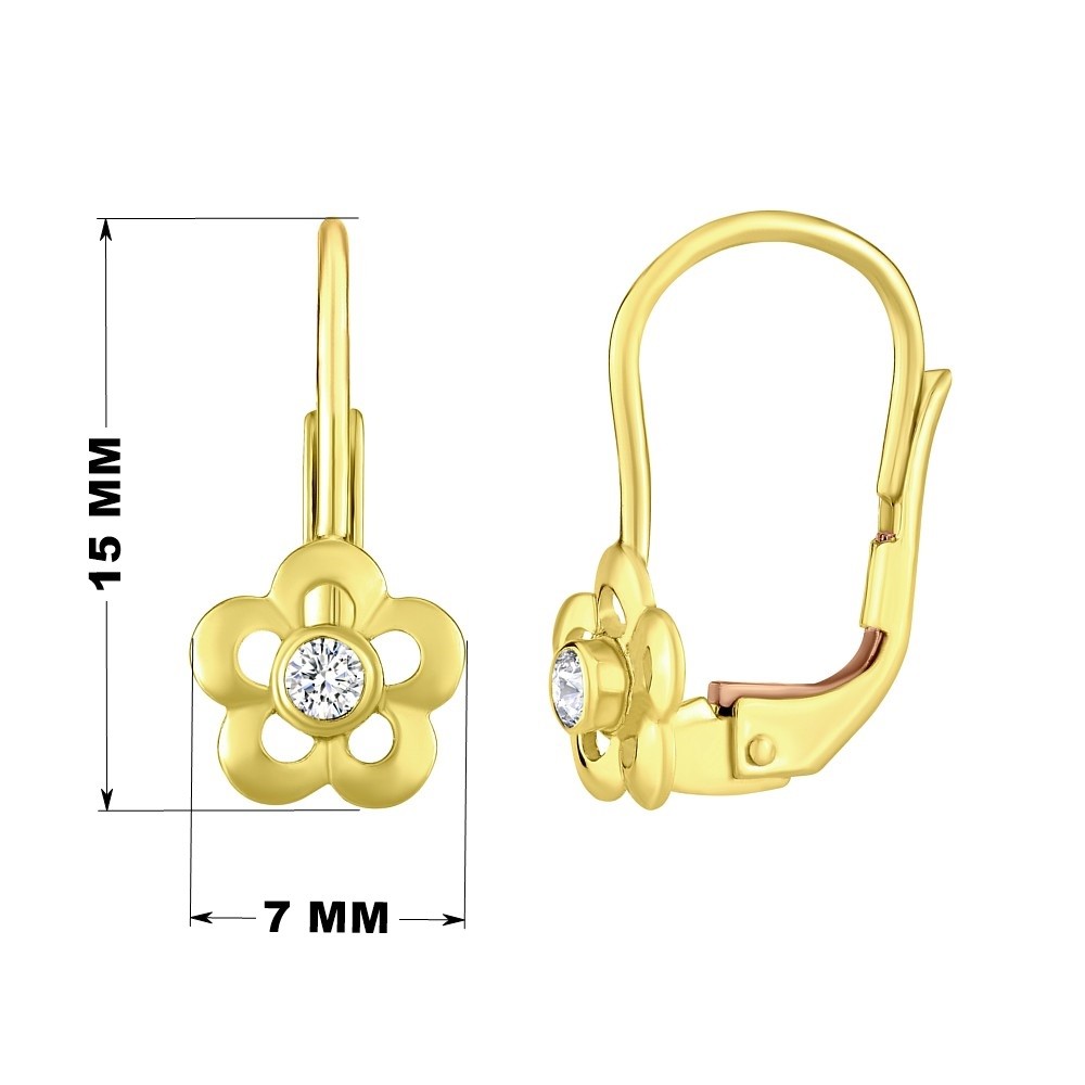 SILVEGO zlaté dětské náušnice s přírodním čirým topazem Swarovski® Gemstones