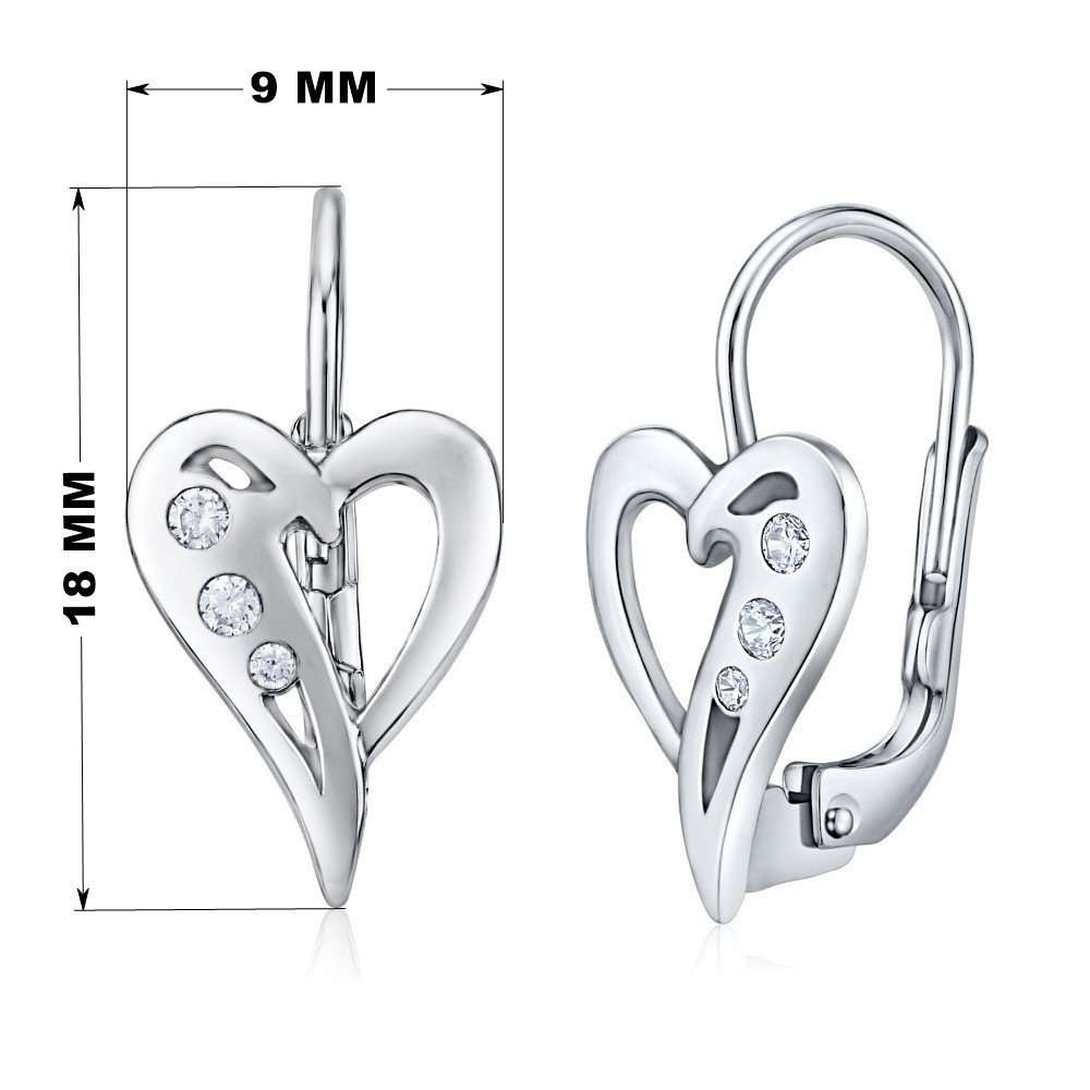 SILVEGO stříbrné náušnice SRDCE se Swarovski® Zirconia