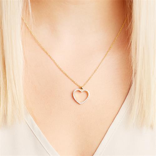 Stříbrný náhrdelník UNIQUE Heart Gold