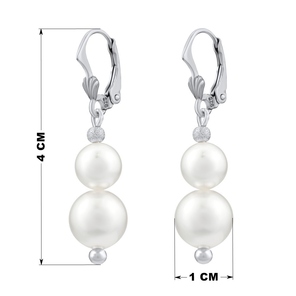 Stříbrné náušnice SILVEGO s bílou Swarovski® Perlou