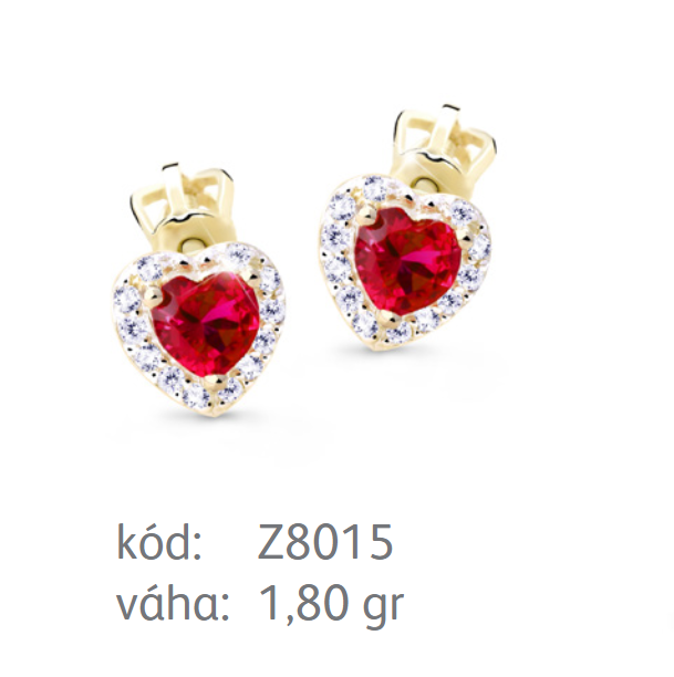 Zlaté náušnice srdíčka Z8015