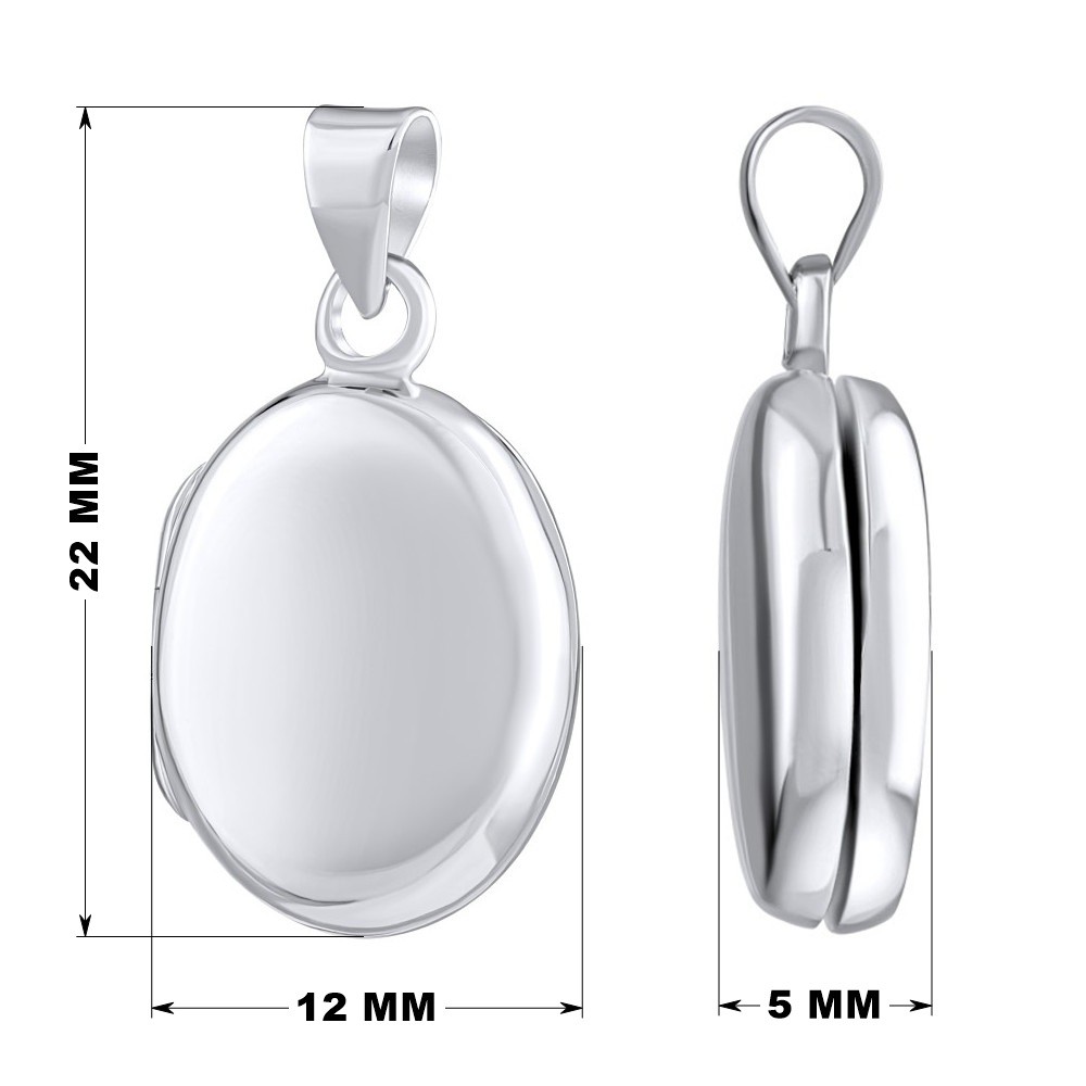 Stříbrný oválný medailon otevirací 22 mm