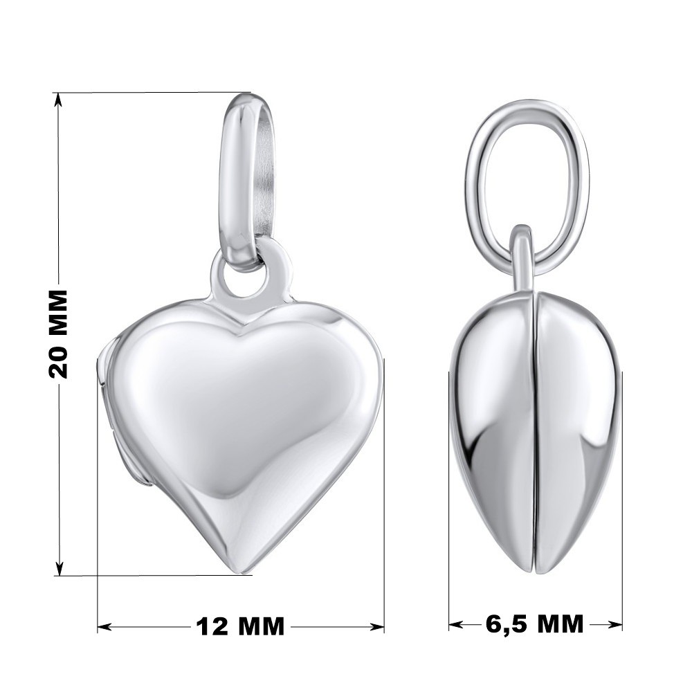 Stříbrný medailon otevirací srdce 12 mm