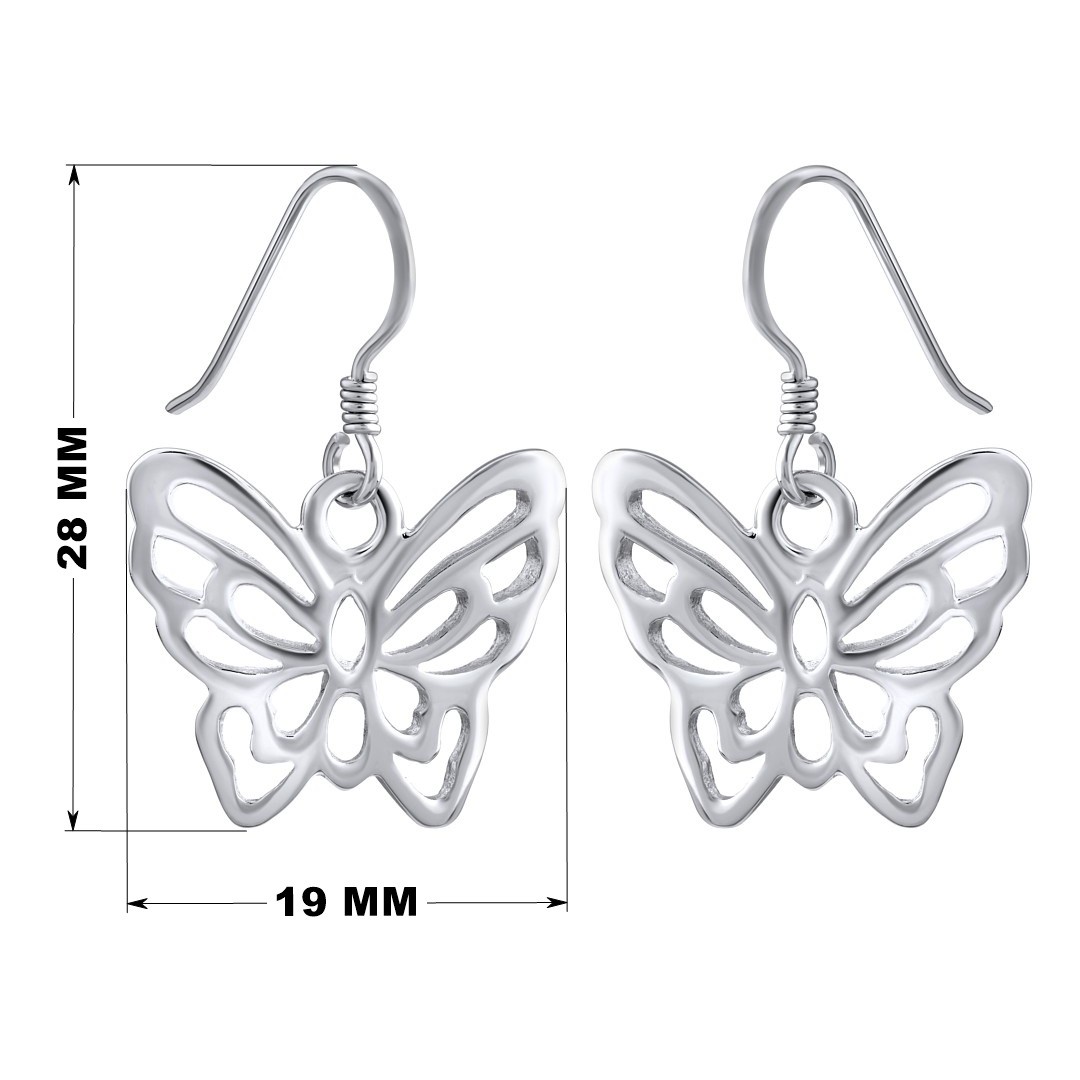 Stříbrné náušnice motýlci na háček PRM10586