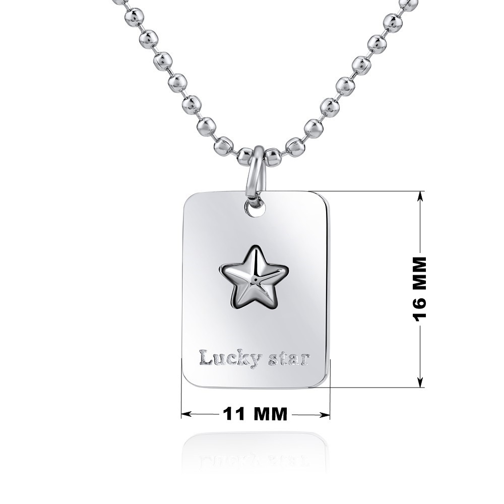Přívěsek s řetízkem z chirurgické oceli - LUCKY STAR  KMM116767