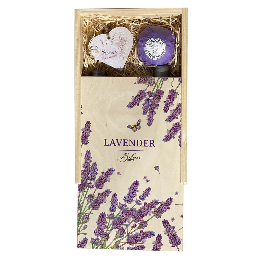 Dárková dřevěná bedna malá – Levandule