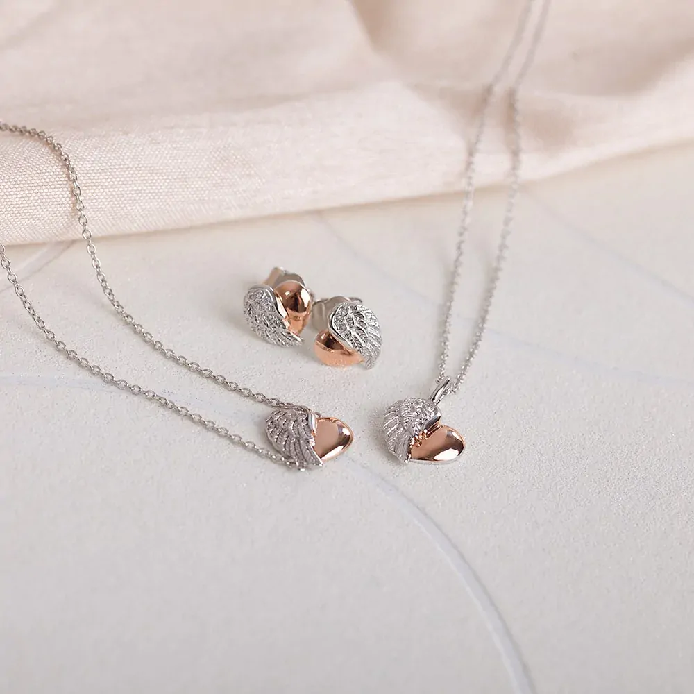 Luxusní souprava Engelsrufer Křídlo a srdce se zirkony