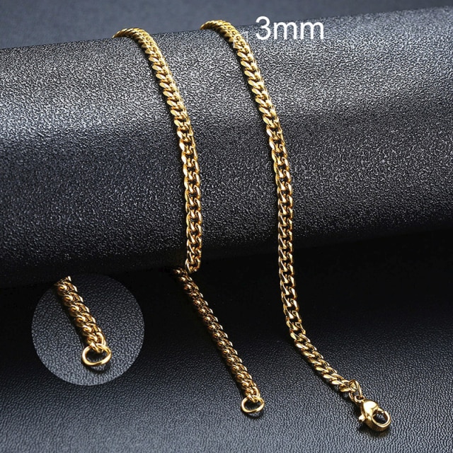 Řetízek z chirurgické oceli NC-529-Gold 3 mm