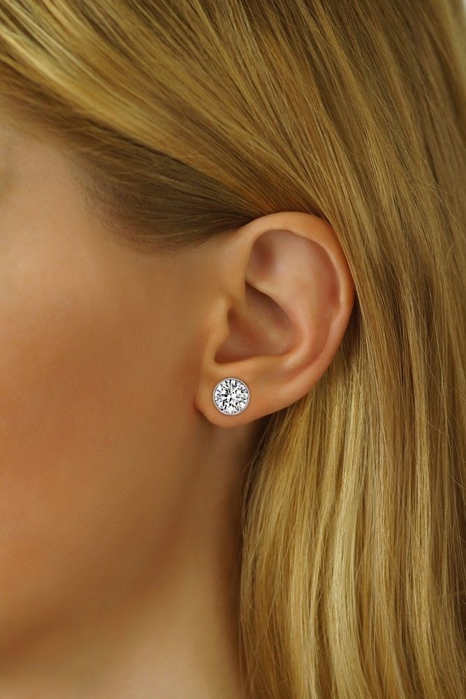 Stříbrné náušnice pecky Jenis s Brilliance Zirconia 8 mm SILVEGOB70608SBDW