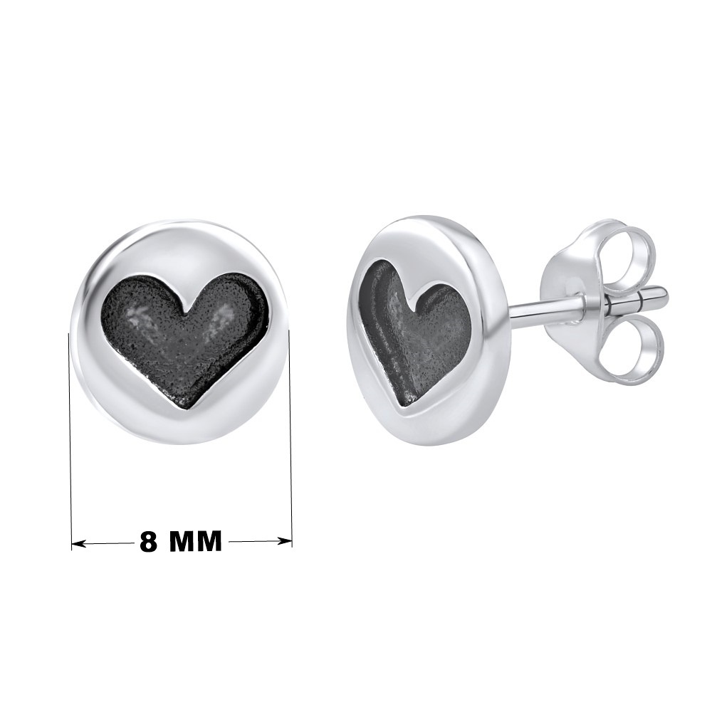Stříbrné náušnice srdíčka pecky PRM11515