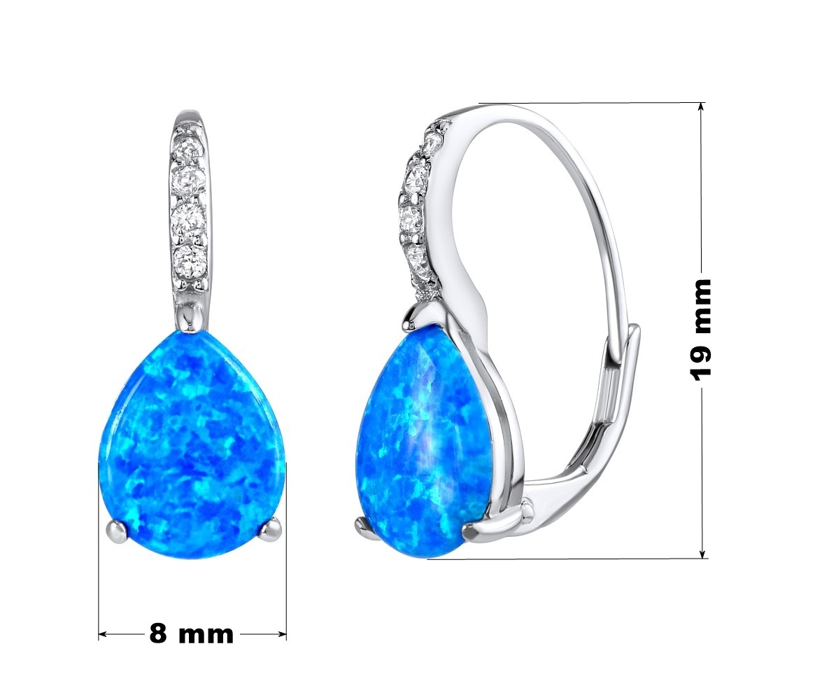 Stříbrné náušnice MIRAY s modrým opálem  LPS1545M