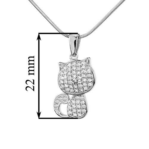 Stříbrný přívěsek kočička JJJP0249