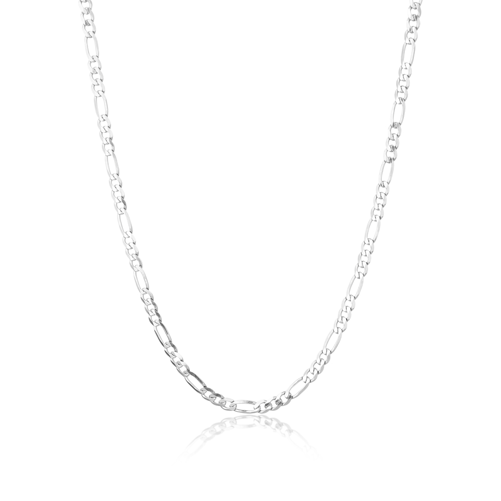 Stříbrný náhrdelník FIGARO 3 mm - rhodiovaný