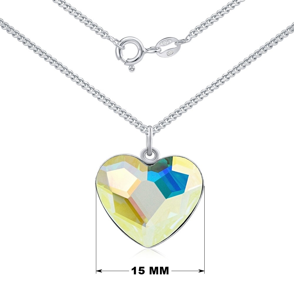 Stříbrný náhrdelník se Swarovski® Crystals srdce Aurora Boreale