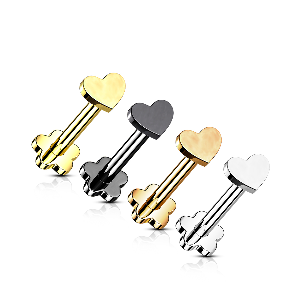 Piercing do brady srdce - labreta TITAN