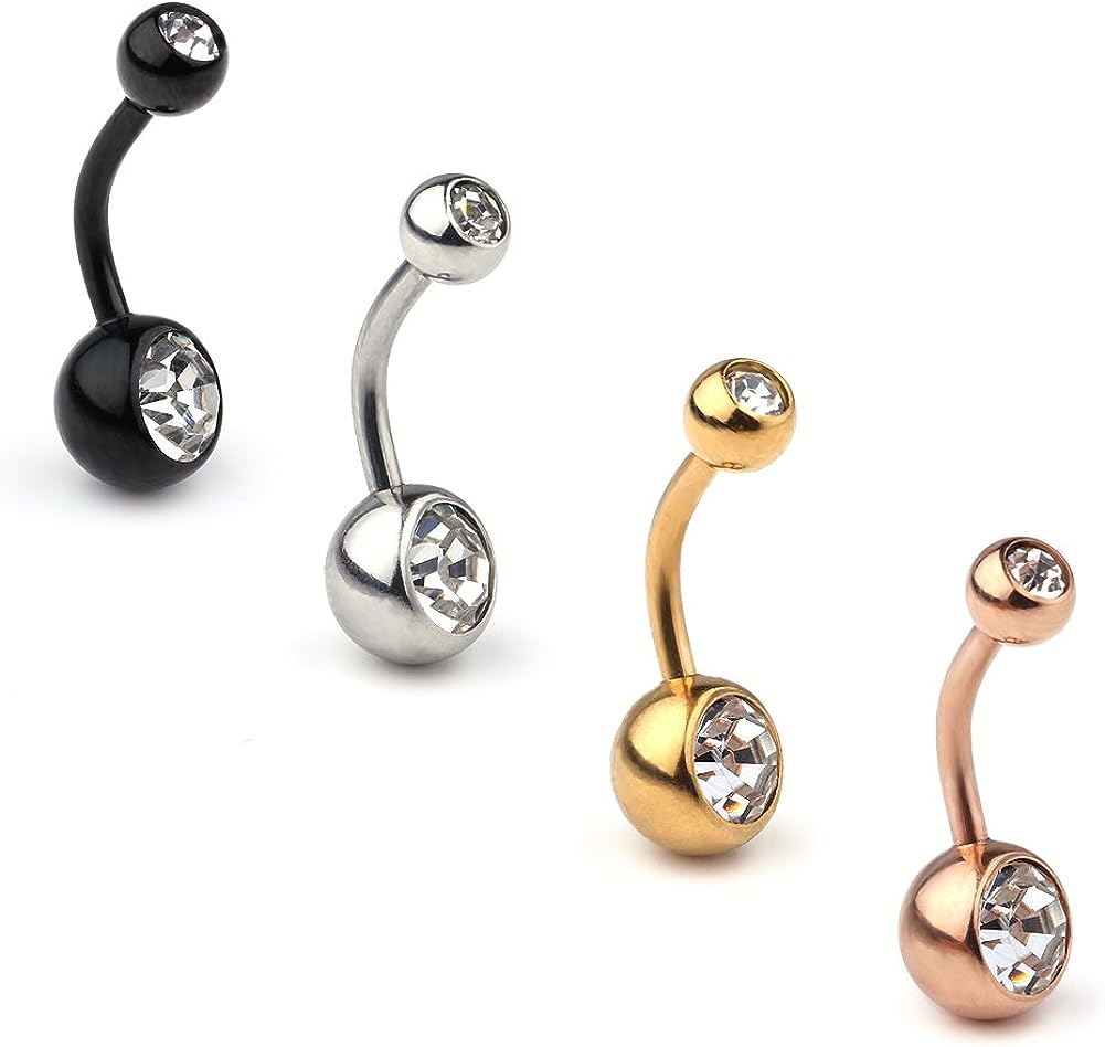 Piercing do pupíku - banánek s kamenem