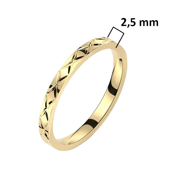 Dámský jednoduchý zlacený prsten
