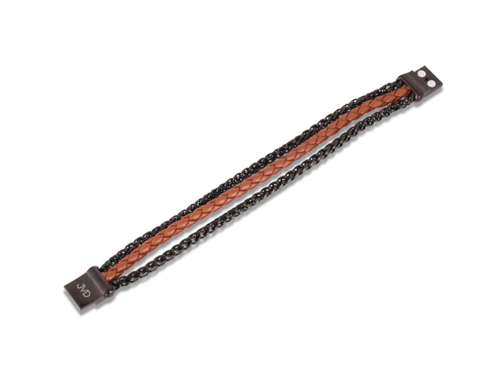 Náramek pro Muže ocel a kůže