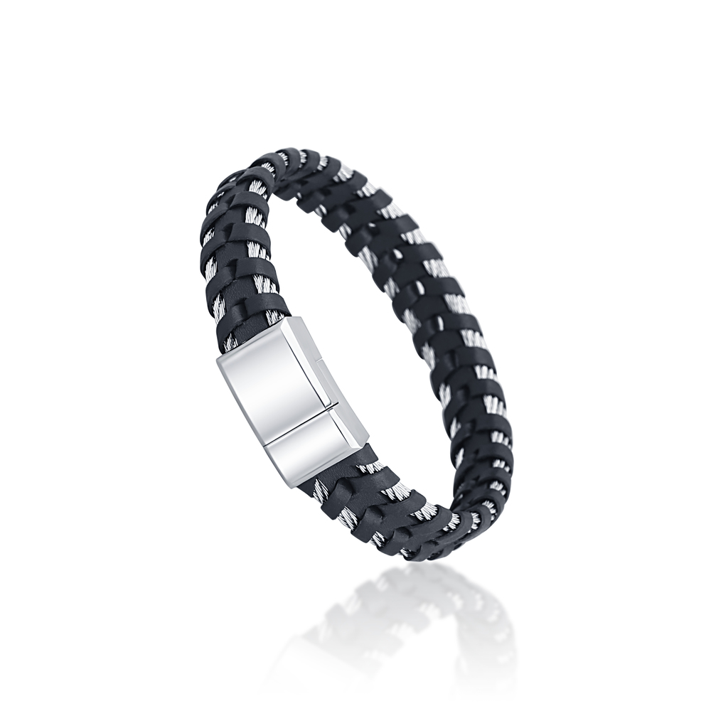 Ocelový náramek Korbel kůže-ocel