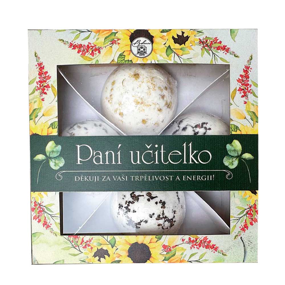 Kosmetický balíček pro paní učitelku – 4x pralinky do vany