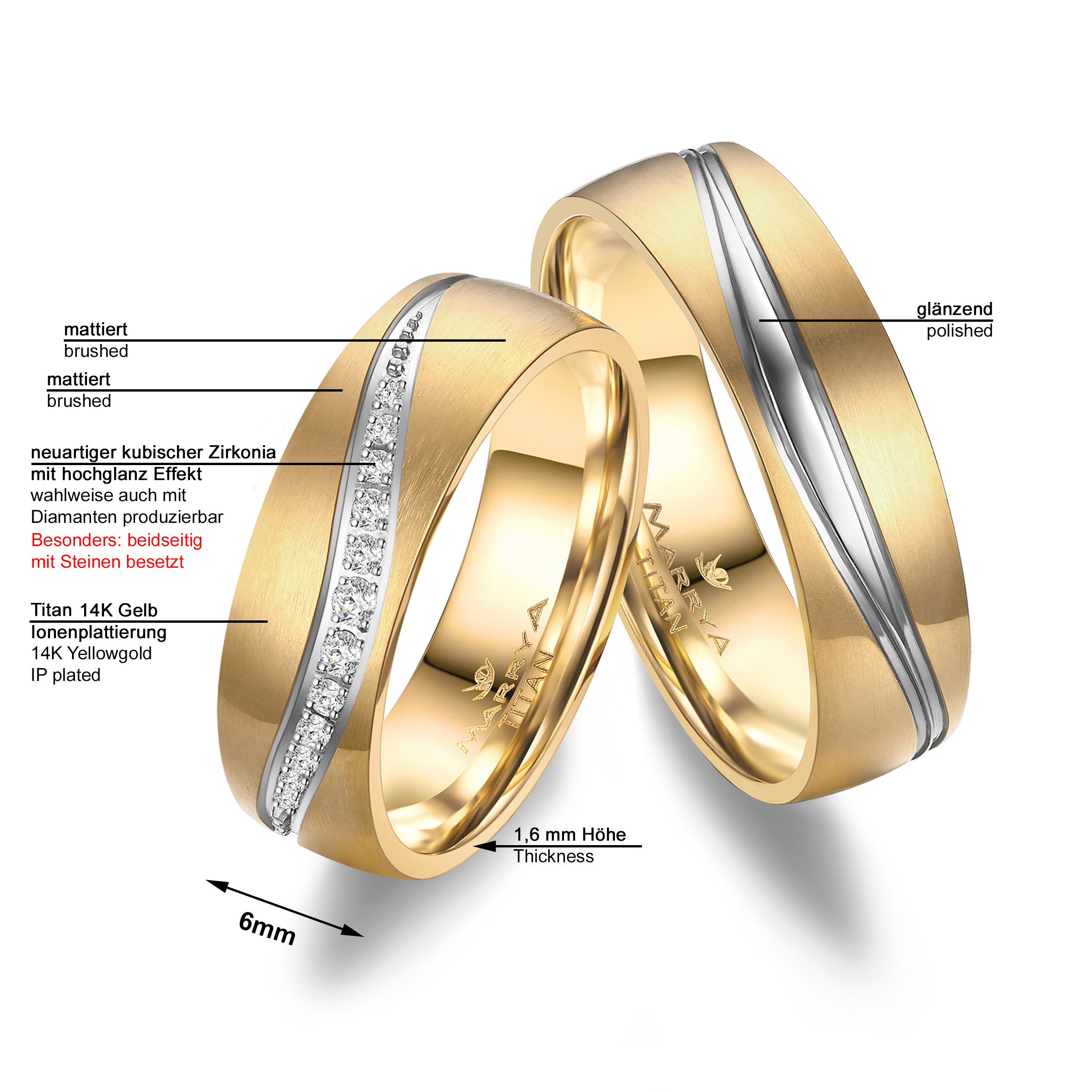 Snubní titanové prsteny TI-40