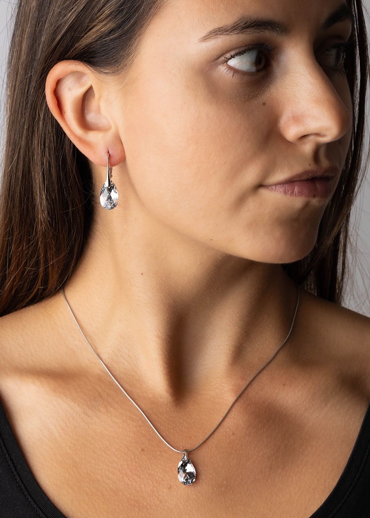 Stříbrný set se Swarovski® Crystals kapka Argent