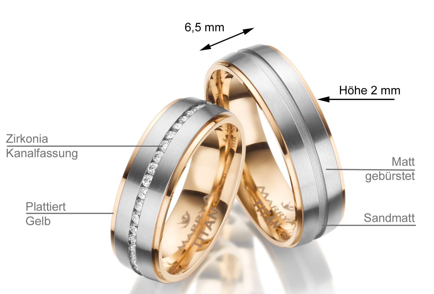 Nádherné snubní titanové prsteny TI-23