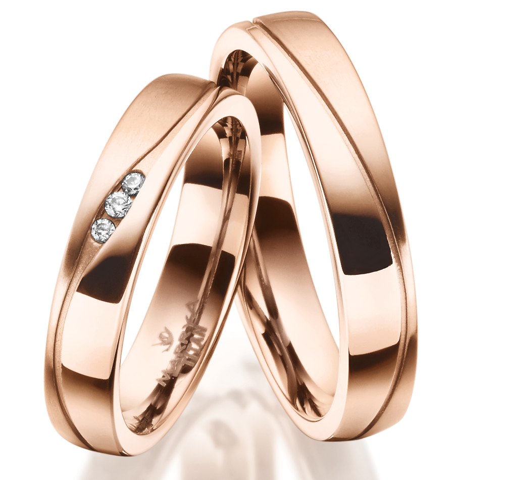 Rose Gold titanové snubní prsteny TI-36