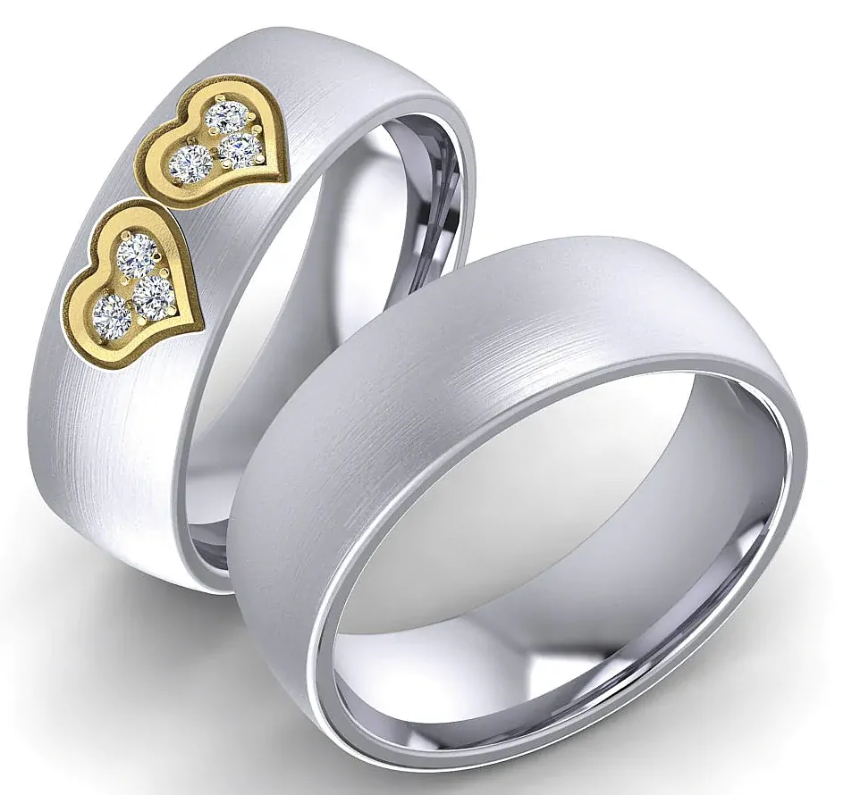 Snubní prsteny ocelové srdce navěky