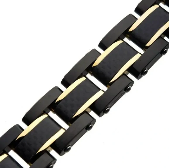 Pánský náramek Original Design Black on Rose Gold