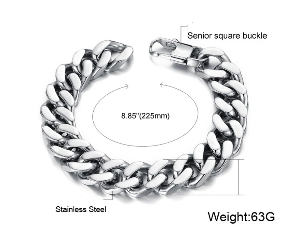 Náramek z chirurgické oceli Řetěz 22,5 cm